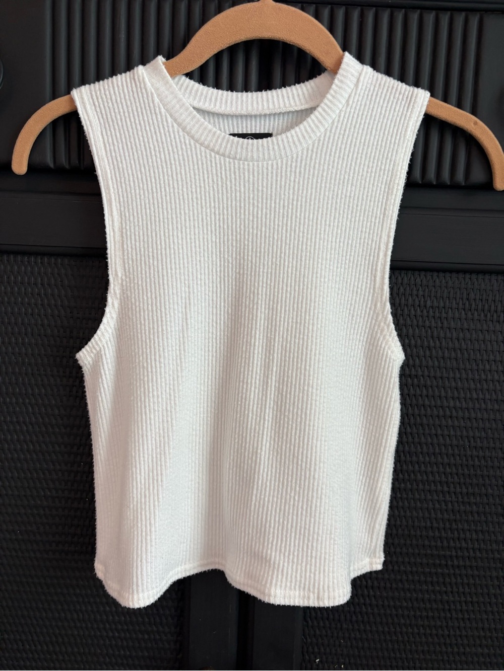 Volcom White Ribbed Tank Top